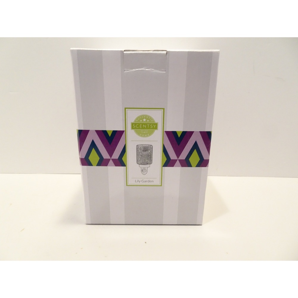 Scentsy Lily Garden Mini Wax Warmer Glass Wall Plug In Night Light New in Box